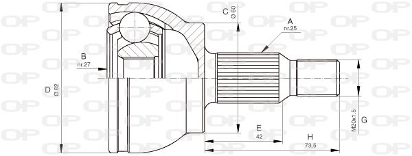 OPEN PARTS Šarnīru komplekts, Piedziņas vārpsta CVJ5678.10